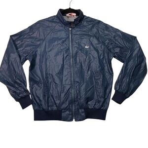 Vintage Lacoste Alligator Blue Nylon Bomber Jacket Mens M 80s 90s
